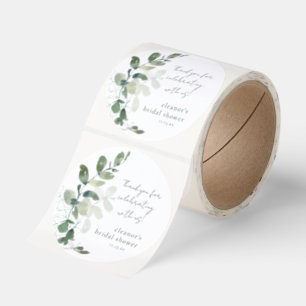 Green Eucalyptus Custom Bridal Shower Thank You Classic Round Sticker