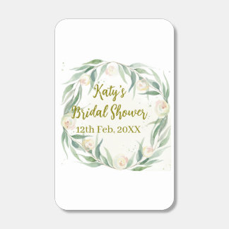 Green eucalyptus floral bridal shower name date go matchboxes