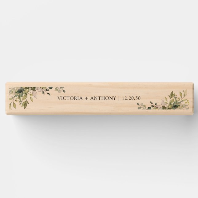 Green Eucalyptus Floral Bridal Shower Topple Tower (Front)