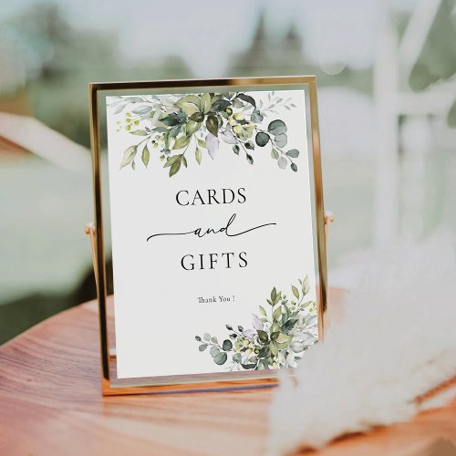 Green Eucalyptus Floral Cards and Gifts Sign