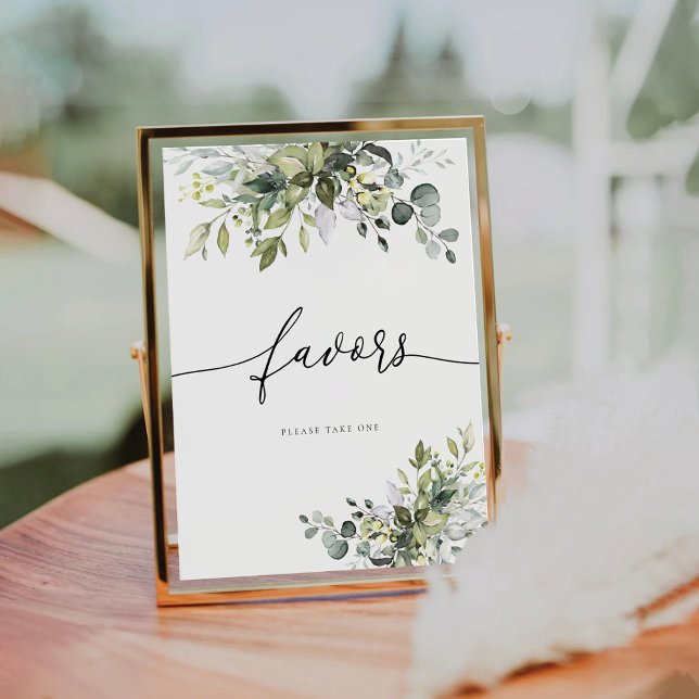 Green Eucalyptus Floral Favors Sign (Creator Uploaded)