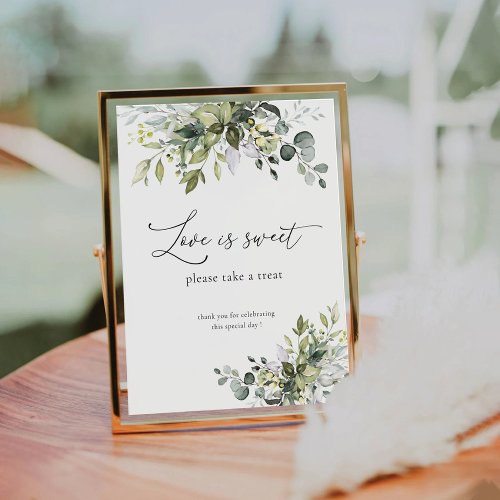 Green Eucalyptus Floral Love Is Sweet Sign