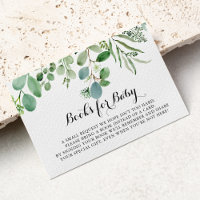Green Eucalyptus Foliage Baby Shower Book Request
