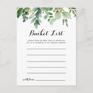 Green Eucalyptus Foliage Bucket List Cards