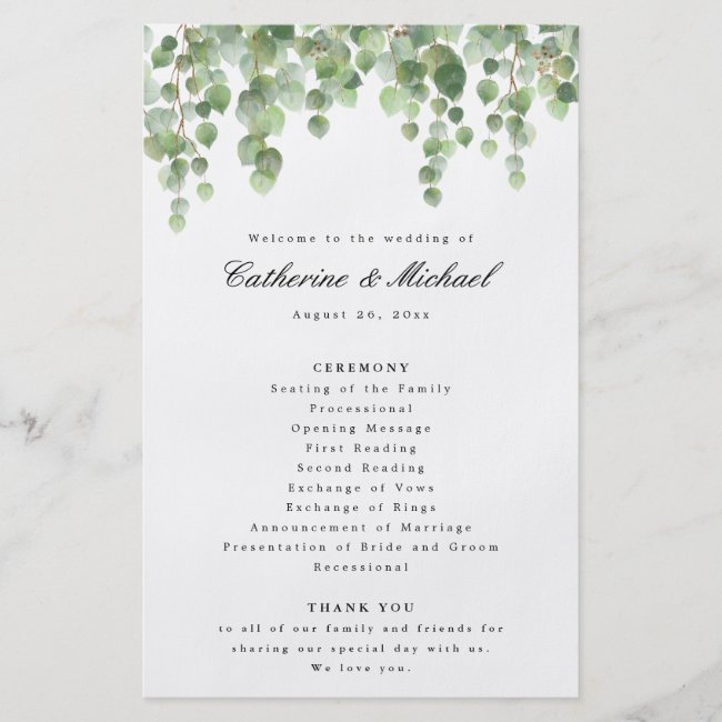 Green Eucalyptus Foliage Paper Program