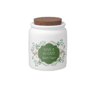 Green Eucalyptus Give it to God Custom Prayer Jar