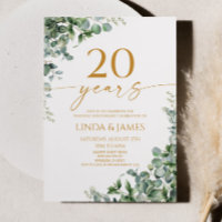 Green Eucalyptus Gold 20th Wedding Anniversary