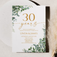 Green Eucalyptus Gold 30th Wedding Anniversary
