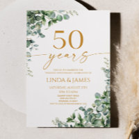 Green Eucalyptus Gold 50th Wedding Anniversary