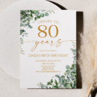 Green Eucalyptus Gold 80th Birthday Party