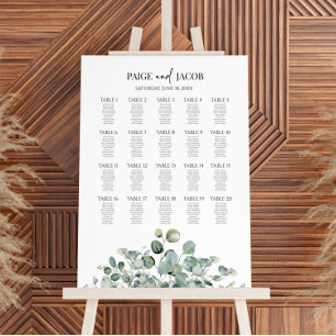 Green Eucalyptus Large Wedding Seating Chart Foam Board