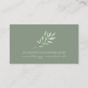 Green Eucalyptus Leaf Flower Essential Oil Business Card