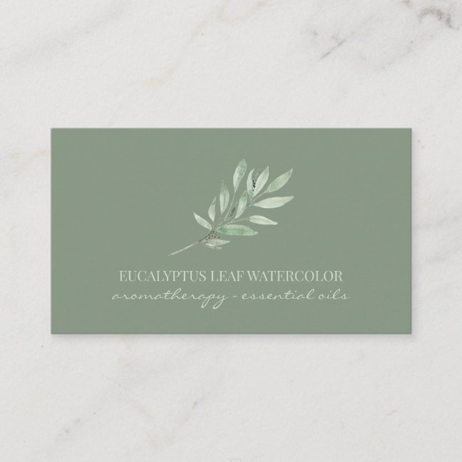 Green Eucalyptus Leaf Flower Essential Oil Business Card