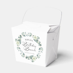 Green Eucalyptus Leaves Botanical Birthday Brunch Favor Boxes