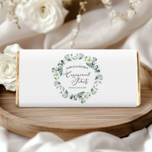 Green Eucalyptus Leaves Botanical Engagement Party Hershey Bar Favors