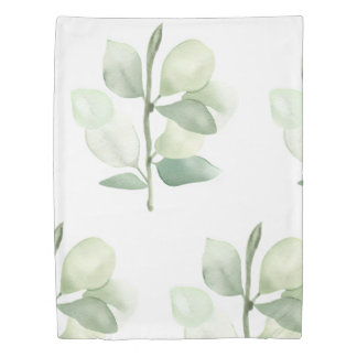Green Eucalyptus Leaves,  delicate pastel decor Duvet Cover