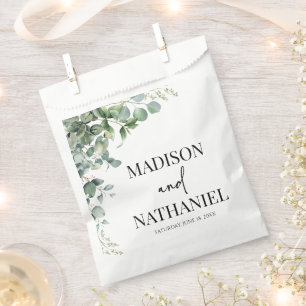 Green Eucalyptus Leaves Greenery Botanical Wedding Favor Bag