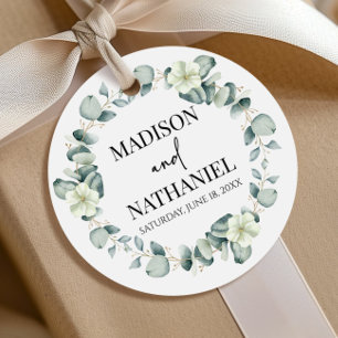 Green Eucalyptus Leaves Greenery Botanical Wedding Favor Tags