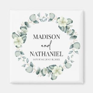 Green Eucalyptus Leaves Greenery Botanical Wedding Magnet