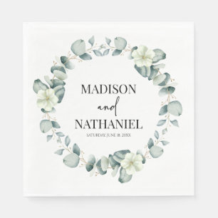 Green Eucalyptus Leaves Greenery Botanical Wedding Napkins