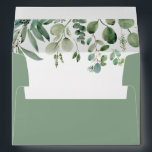 Green Eucalyptus Leaves Return Address 5x7 Wedding Envelope<br><div class="desc">Create your own Envelope with this "Watercolor Green Eucalyptus Leaves Themed Envelope template". You can customize it with your return address on the back flap. This envelope design is perfect to match your wedding invitations. For further customization, please click the "customize further" link and use our design tool to modify...</div>