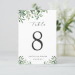 Green Eucalyptus Leaves Wedding Table Number Card<br><div class="desc">Green Eucalyptus Leaves Wedding Table Number Card. (1) Please customize this template one by one (e.g, from number 1 to xx) , and add each number card separately to your cart. (2) For further customization, please click the "customize further" link and use our design tool to modify this template. (3)...</div>