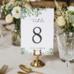 Green Eucalyptus Leaves Wedding Table Number Card<br><div class="desc">Green Eucalyptus Leaves Wedding Table Number Card. (1) Please customize this template one by one (e.g, from number 1 to xx) , and add each number card separately to your cart. (2) For further customization, please click the "customize further" link and use our design tool to modify this template. (3)...</div>