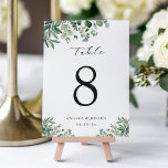 Green Eucalyptus Leaves Wedding Table Number Card<br><div class="desc">Green Eucalyptus Leaves Wedding Table Number Card. (1) Please customize this template one by one (e.g, from number 1 to xx) , and add each number card separately to your cart. (2) For further customization, please click the "customize further" link and use our design tool to modify this template. (3)...</div>