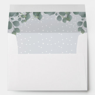 Green Eucalyptus Modern Floral Inside Pattern Pure Envelope