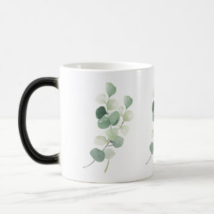 Green Eucalyptus Pastel Leaves Duvet Cover Coffee Color Morph Mug