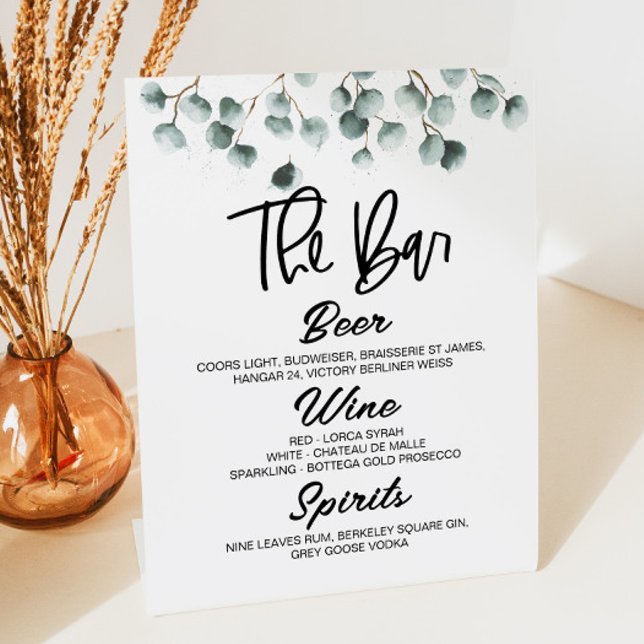 Green Eucalyptus Plant Drinks Bar Pedestal Sign (Creator Uploaded)