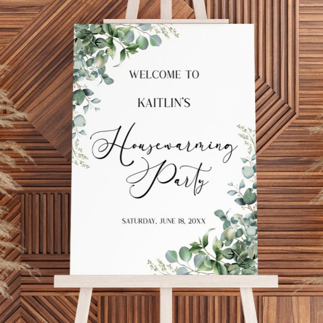 Green Eucalyptus Plant Housewarming Party Sign (Creator Uploaded)