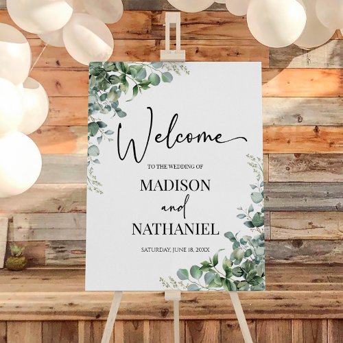 Green Eucalyptus Plant Wedding Welcome Sign