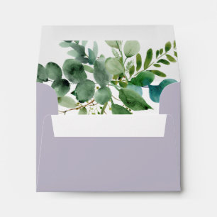 Green Eucalyptus Self-Addressed RSVP Envelope
