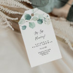 Green Eucalyptus Sip Sip Hooray Bridal Shower Gift Tags<br><div class="desc">These green eucalyptus sip sip hooray bridal shower gift tags are perfect for a modern wedding shower. The design features beautiful hand-painted watercolor green eucalyptus leaves,  inspiring natural charm.</div>