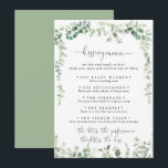 Green Eucalyptus Wedding Kissing Menu Game Card<br><div class="desc">This green eucalyptus wedding kissing menu game card is perfect for a modern wedding reception. The design features watercolor hand-drawn elegant botanical eucalyptus branches and leaves,  adorning geometric frames.</div>