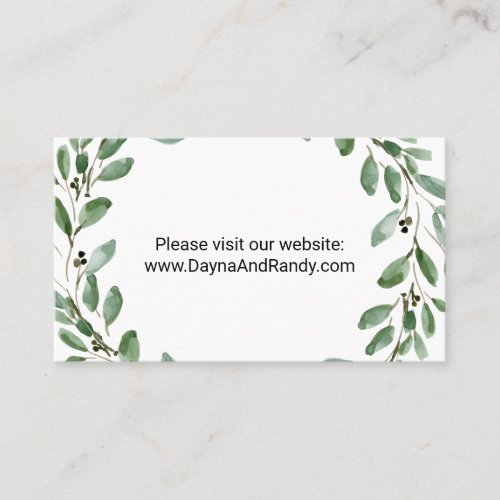 Green EucalyptusTropical Website Insert Card
