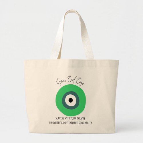 Green Evil Eye Large Tote Bag