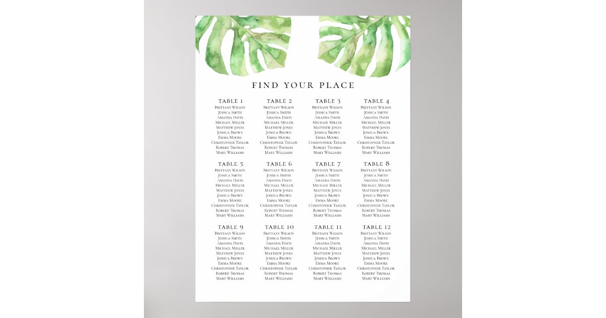 Seating Chart Wedding Template Wedding Seating Chart Cards