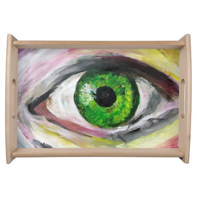 Green Eye  Art  Serving Tray (Front)
