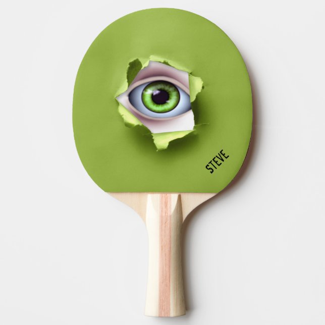 Green Eye Ball Ping Pong Paddle (Front)