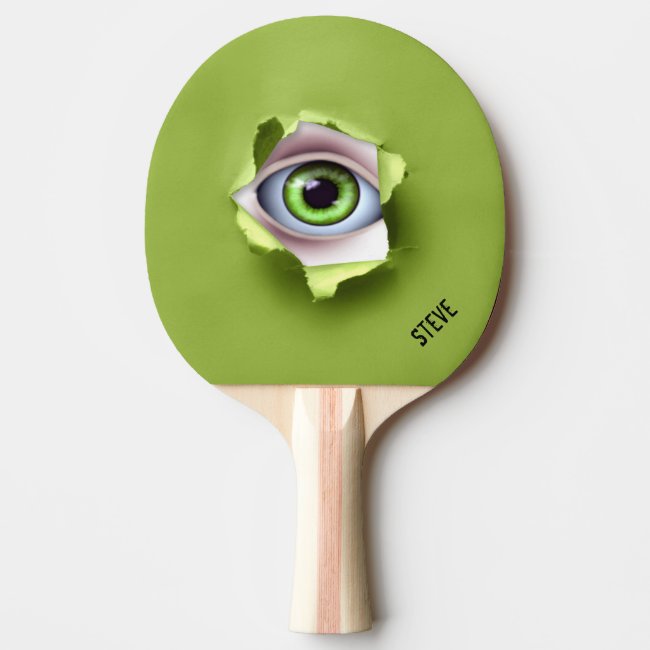 Green Eye Ball Ping Pong Paddle