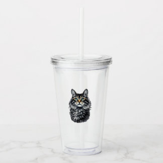 Green Eye Cat  Acrylic Tumbler