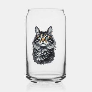 Green Eye Cat Can Glass