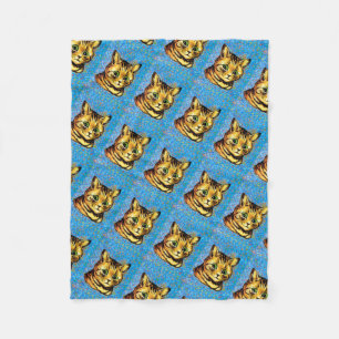 Green Eye Cat, Louis Wain Fleece Blanket