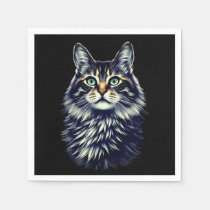 Green Eye Cat Napkins