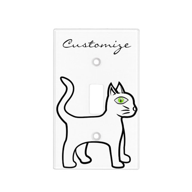 Green-eye Cat Thunder_Cove Light Switch Cover (Front)