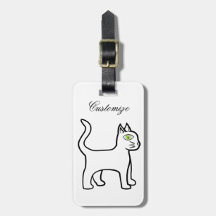 Green-eye Cat Thunder_Cove Luggage Tag
