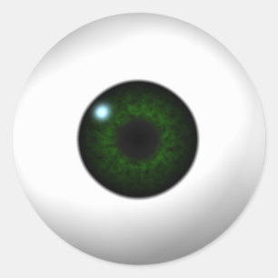 green eye classic round sticker