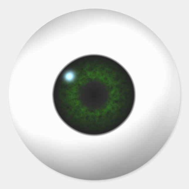 green eye classic round sticker (Front)